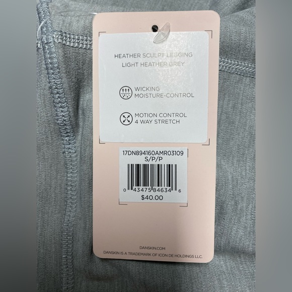 NWT Danskin Heather Sculpt Leggings in light heather gray SZ S - Picture 3 of 5